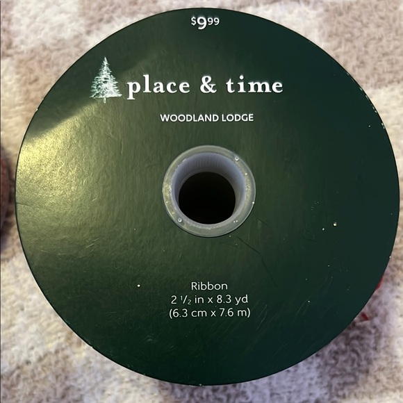 Holiday Bundle - 2 Elegant Linen Ribbon with Red Stitching - Picture 2 of 5